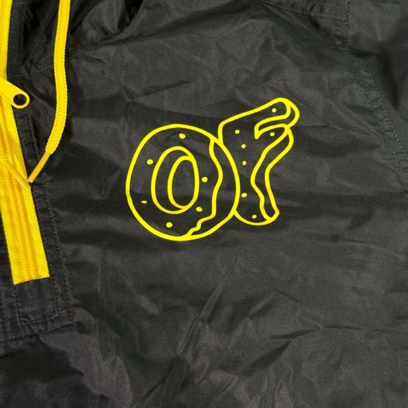 ODD FUTURE Jacket Anorak 1/4 Zip Hooded Windbreaker Mens MEDIUM Black Purple - Picture 3 of 8